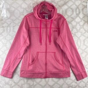 The North Face Womens Pink Heather Full Zip Hoodie Sweatshirt Medium